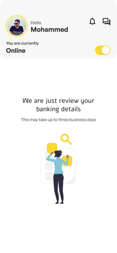 Screenshot of bank account details under review