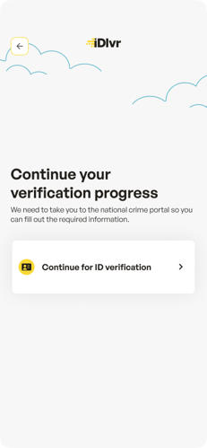 Screenshot of continuing your ID verification