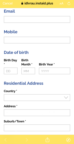 Screenshot of entered details in NCC portal