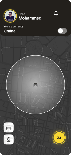 Screenshot of setting delivery radius